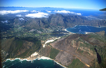 Sandy Bay and Hout Bay from aircraft