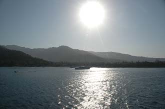 AMI Lombok Senggigi beach from Ombak Putih sailing ship after sunrise 3008x2000